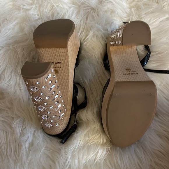 Like new Black miu miu platform high heels with crystals - Picture 6 of 6